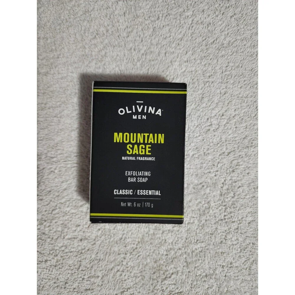 Olivina Men Mountain Sage Exfoliating Bar Soap Classic 6oz